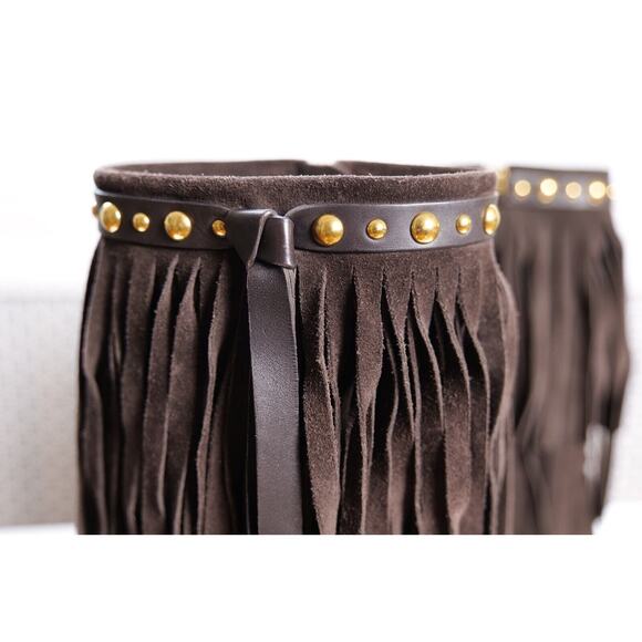 Gucci Brown Hysteria Baboushka Suede Fringe Boots (IT39, US9) F/W2008 pre-owned - Picture 5 of 12